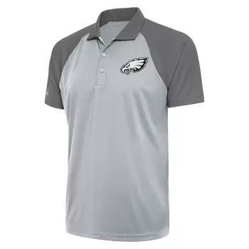 Поло с коротким рукавом Antigua Philadelphia Eagles, серебряный
