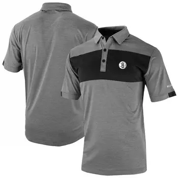 Поло с коротким рукавом Columbia Brooklyn Nets, черный