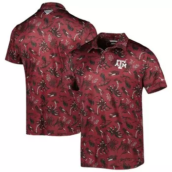Поло с коротким рукавом Columbia Texas A And M Aggies, бордовый