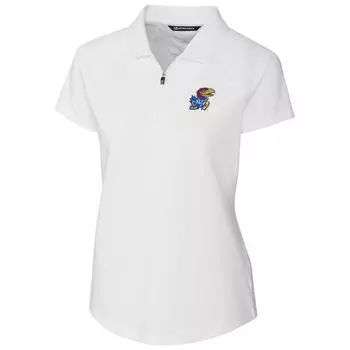 Поло с коротким рукавом Cutter & Buck Kansas Jayhawks, белый