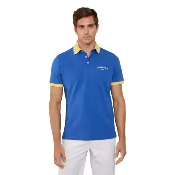 Поло с коротким рукавом Faonnable Flg Bck Print, синий