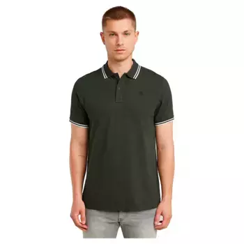 Поло с коротким рукавом G-Star Dunda Slim Stripe, зеленый