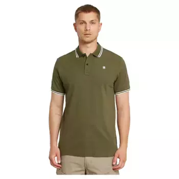 Поло с коротким рукавом G-Star Dunda Slim Stripe, зеленый