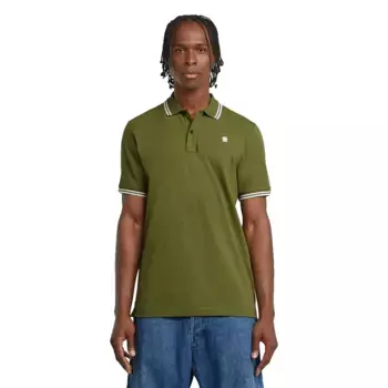 Поло с коротким рукавом G-Star Dunda Slim Stripe, зеленый