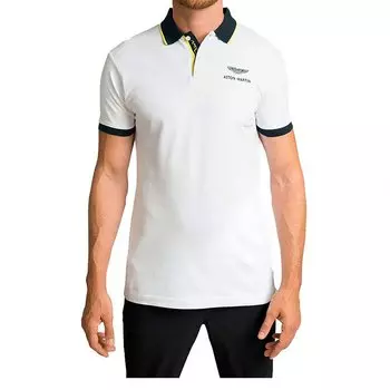Поло с коротким рукавом Hackett Aston Martin Racing Fashion Polket, белый