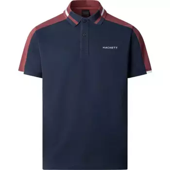 Поло с коротким рукавом Hackett Colour Block, синий