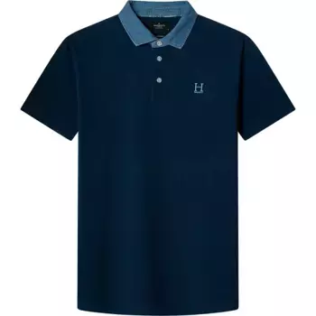 Поло с коротким рукавом Hackett Heritage Contrast, синий