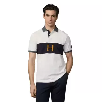 Поло с коротким рукавом Hackett Heritage Crest Panel, белый