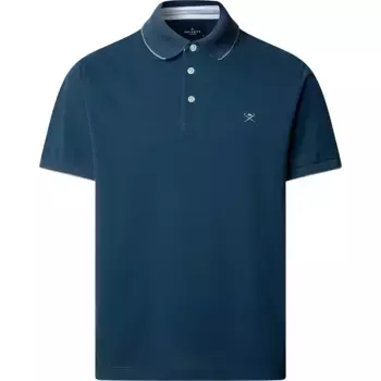 Поло с коротким рукавом Hackett Selvedge Collarband, синий