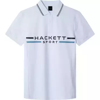 Поло с коротким рукавом Hackett Team Panel, белый