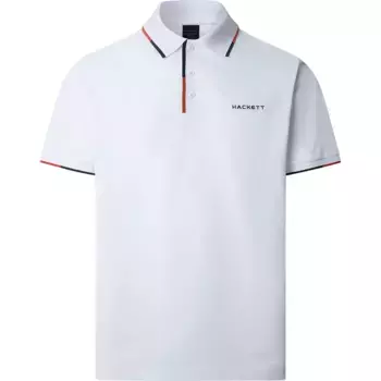 Поло с коротким рукавом Hackett Tipped Color Placket, белый