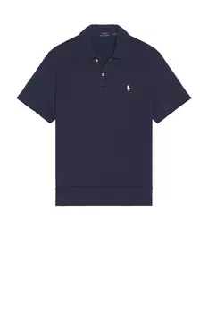 Поло с коротким рукавом из футерованного трикотажа Polo Ralph Lauren, cruise navy