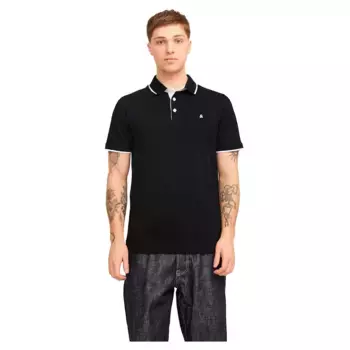 Поло с коротким рукавом Jack & Jones Epaulos, черный
