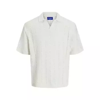 Поло с коротким рукавом Jack & Jones Paros Easter Crochet, белый