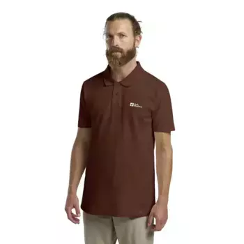 Поло с коротким рукавом Jack Wolfskin Essential, коричневый
