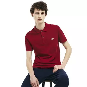 Поло с коротким рукавом Lacoste Slim Fit Petit Piqu, красный