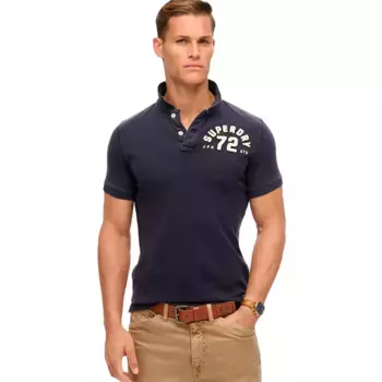 Поло с коротким рукавом Superdry Vintage Athletic, синий