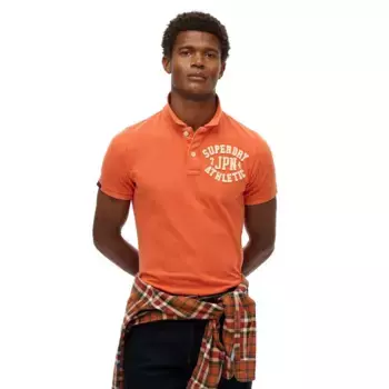 Поло с коротким рукавом Superdry Vintage Athletic, оранжевый