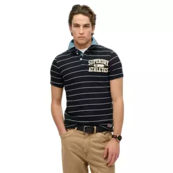 Поло с коротким рукавом Superdry Vintage Athletic, синий