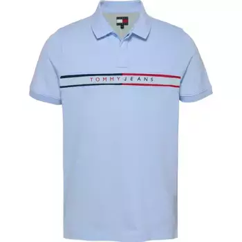 Поло с коротким рукавом Tommy Jeans Chest Flag Slim Fit, синий