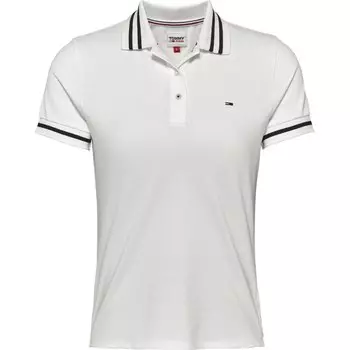 Поло с коротким рукавом Tommy Jeans Essential Tipping, белый