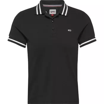 Поло с коротким рукавом Tommy Jeans Essential Tipping, черный