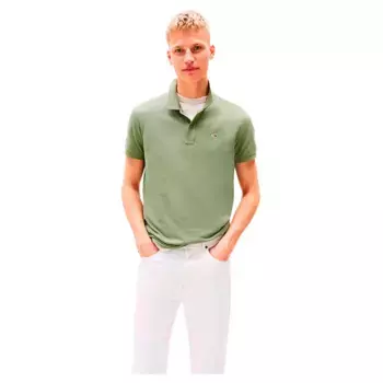 Поло с коротким рукавом Tommy Jeans Placket Slim Fit, зеленый