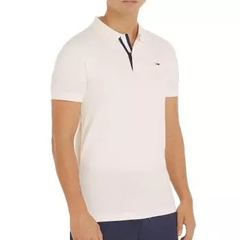 Поло с коротким рукавом Tommy Jeans Slim Fit Placket, бежевый