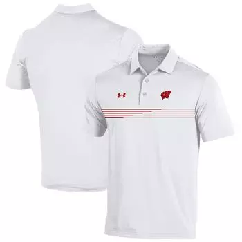 Поло с коротким рукавом Under Armour Wisconsin Badgers, белый