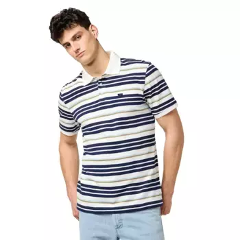 Поло с коротким рукавом Wrangler Stripe Regular Fit, белый