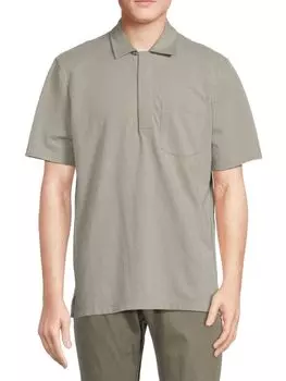 Поло с короткими рукавами и карманами Club Monaco, серый