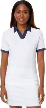 Поло с короткими рукавами и V-образной планкой в стиле колор-блок Callaway, цвет Brilliant White