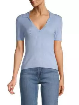 Поло с короткими рукавами Laundry by Shelli Segal Blue mist