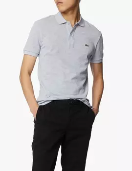 Поло с короткими рукавами приталенного кроя Lacoste, цвет Grigio Chiaro