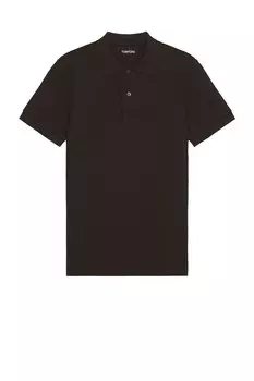 Поло с короткими рукавами Tennis Piquet Tom Ford, темно-коричневый