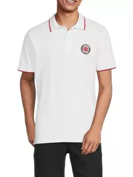 Поло с логотипом Cavalli Class, белый