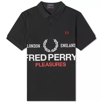 Поло с логотипом Fred Perry x Pleasures, черный