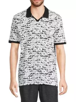 Поло с логотипом Karl Lagerfeld Paris, белый