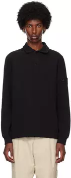 Поло с логотипом Stone Island, черный