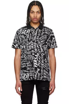 Поло с логотипом Versace Jeans Couture, черный