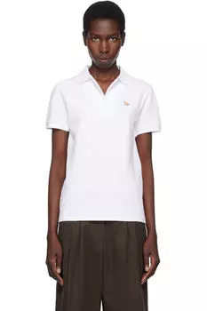 Поло с нашивкой White Baby Fox Maison Kitsun