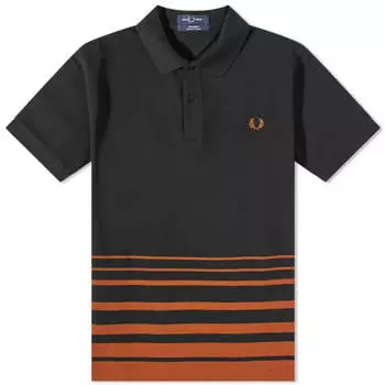 Поло с полосками Fred Perry Engineered, черный
