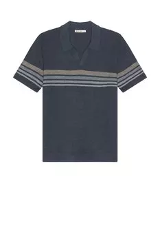 Поло с полосками на груди лиама Marine Layer, синий