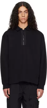 Поло с полумолнией Stone Island, черный