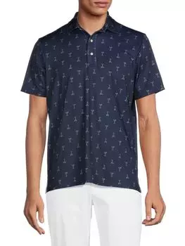 Поло с принтом Happy Hours Alton Lane, темно-синий