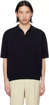 Поло с пуговицами темно-синего цвета AURALEE