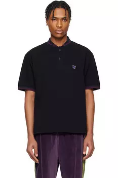 Поло с шалевым воротником Needles, черный