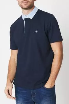 Поло с воротником из шамбре Debenhams, темно-синий