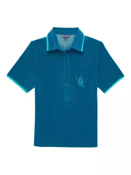 Поло с вышитым логотипом Vilebrequin, синий