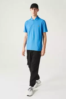 Поло с вышивкой под крокодила Lacoste, синий